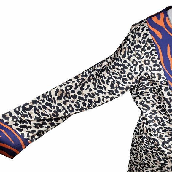 Never Fully Dressed size Large Margot Wrap Dress Animal Print Clash NWT - Picture 4 of 10